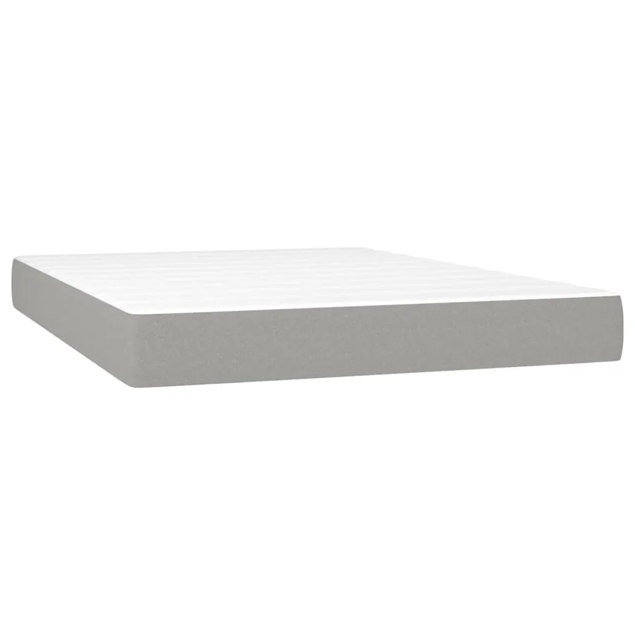 Sommier à lattes de lit avec matelas Gris clair 140x190cm Tissu - 5