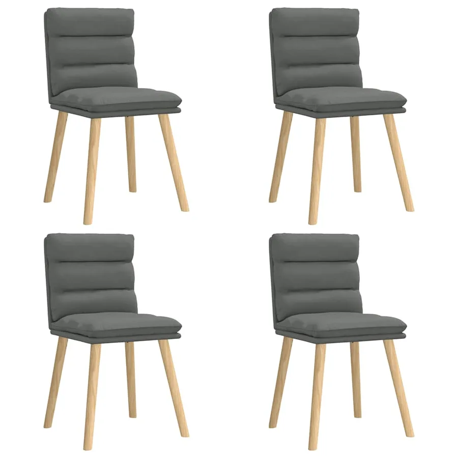 Chaises à manger lot de 4 gris foncé tissu - 2
