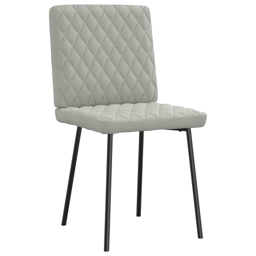 Chaises à manger lot de 6 gris clair velours - 4
