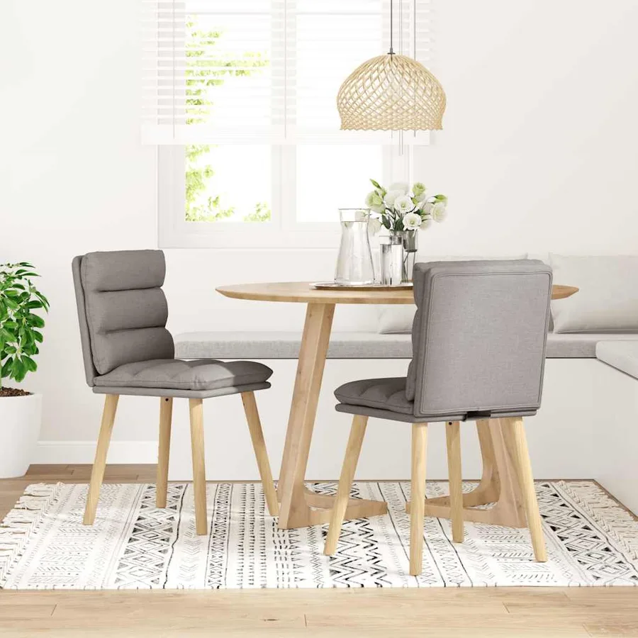 Chaises à manger lot de 2 taupe tissu - 2