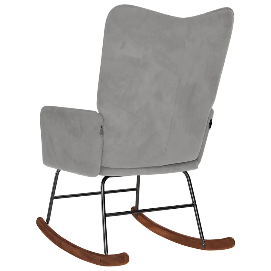 Chaise à bascule Gris clair Velours - 5