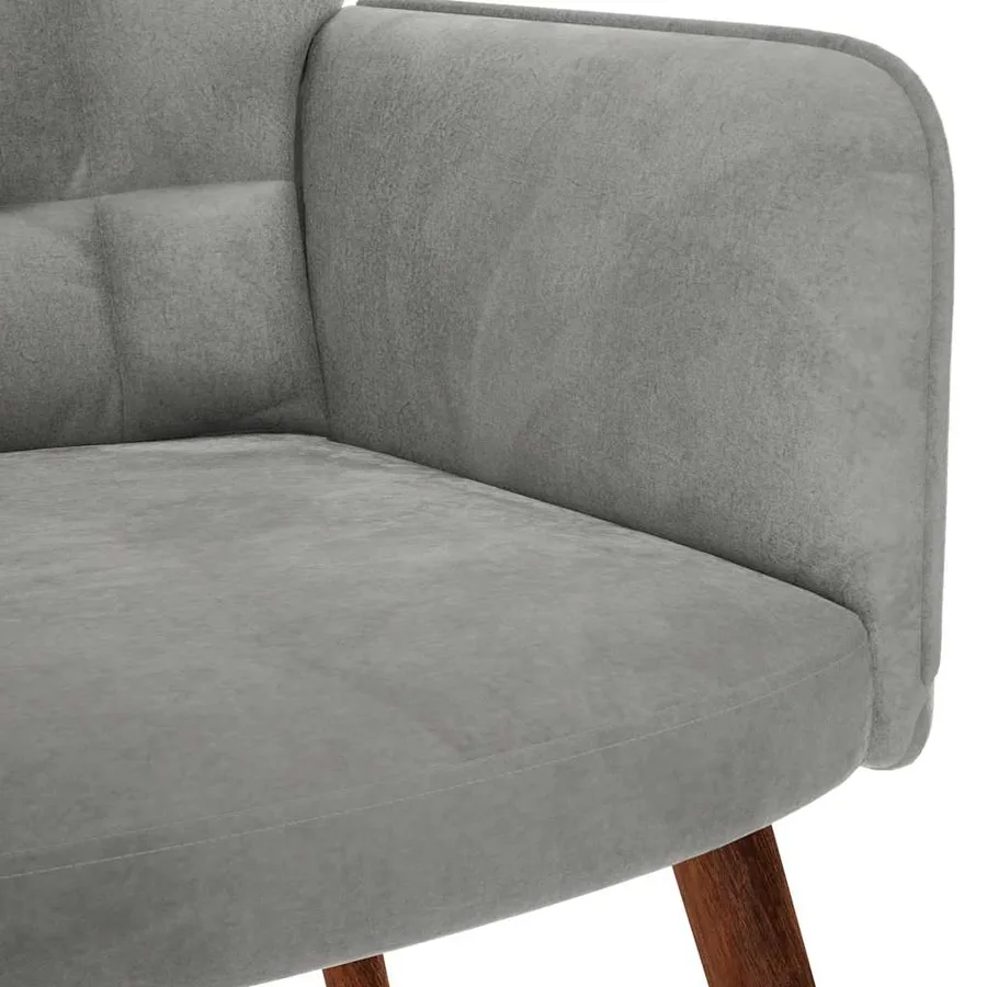 Chaise à bascule Gris clair Velours - 6