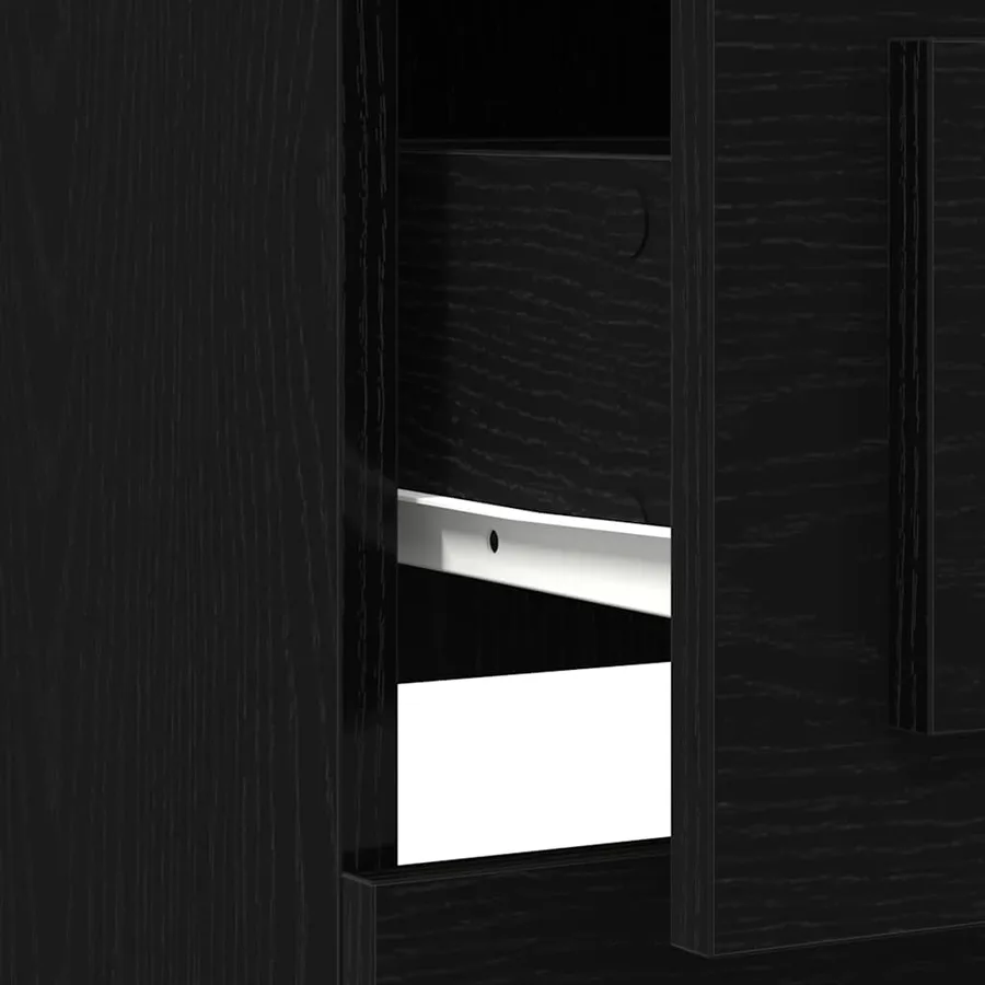 Highboard Chêne noir 132 x 35,5 x 103,5 cm Bois d'ingénierie - 12
