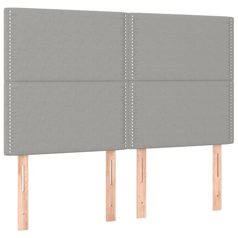 Tête de lit à LED Gris clair 144x5x118/128 cm Tissu - 4