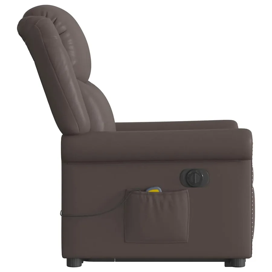 Fauteuil inclinable massage électrique marron brillant - 5