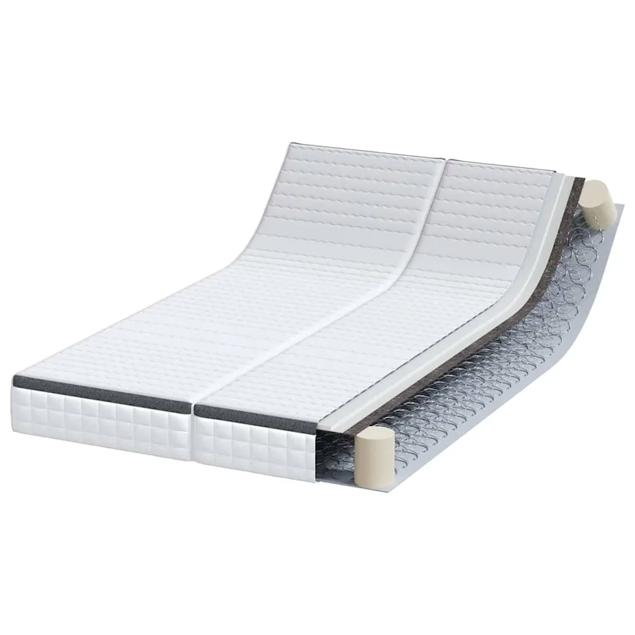 Matelas 2 pcs Blanc et Gris 60 x 200 cm Printemps Bonell - 3
