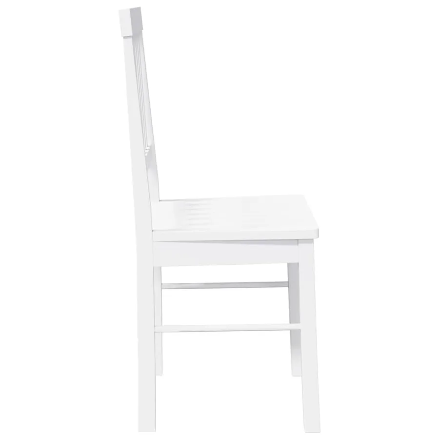 Chaises à manger 2 pcs blanc bois massif caoutchouc - 6
