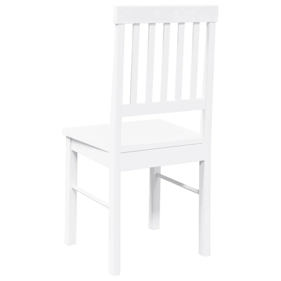 Chaises à manger 2 pcs blanc bois massif caoutchouc - 7