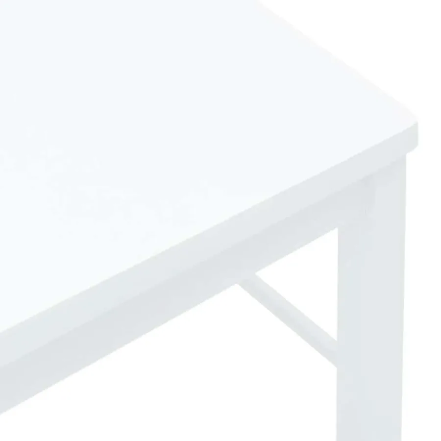 Chaises à manger 2 pcs blanc bois massif caoutchouc - 8