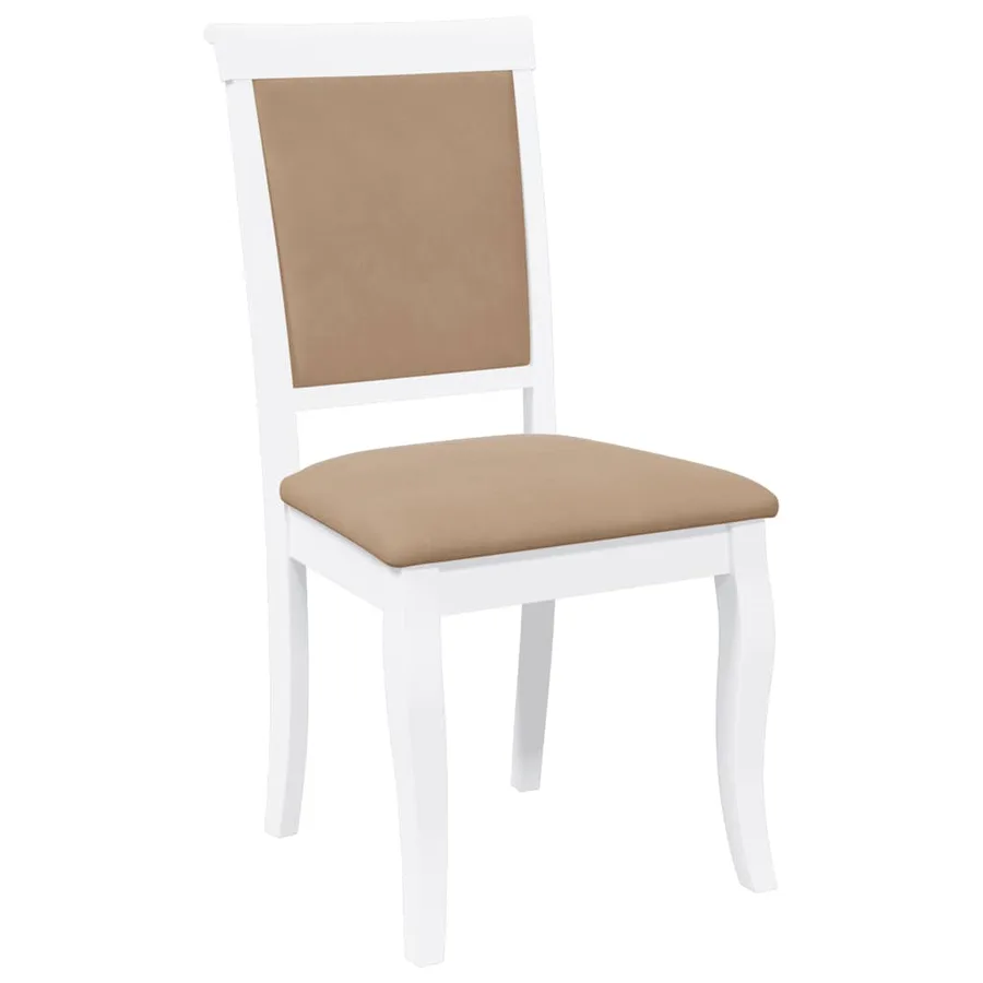 Chaises à manger coussins 2 pcs blanc bois massif caoutchouc - 4