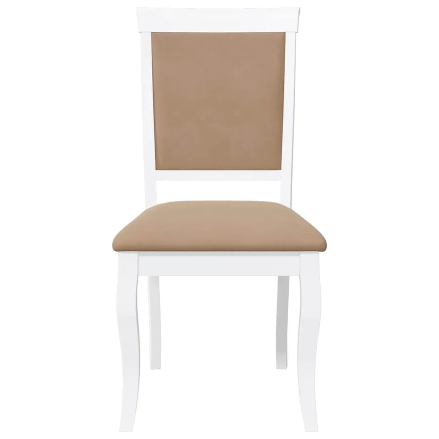 Chaises à manger coussins 2 pcs blanc bois massif caoutchouc - 5