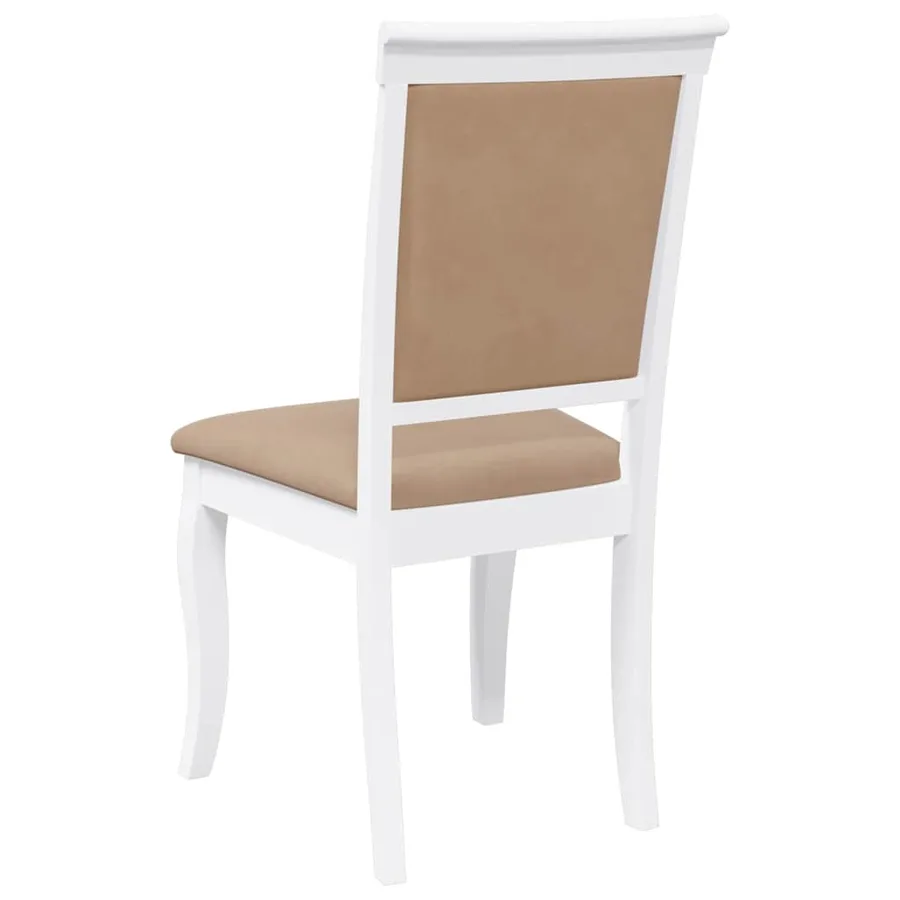 Chaises à manger coussins 2 pcs blanc bois massif caoutchouc - 7