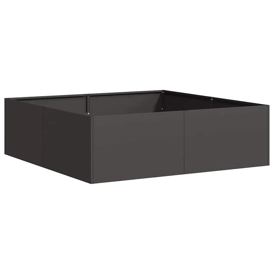 Jardinière noir 100x100x30 cm acier - 2