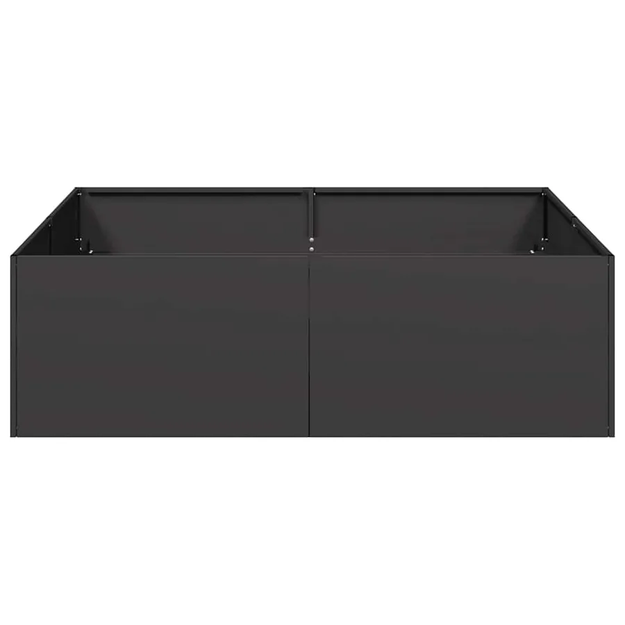 Jardinière noir 100x100x30 cm acier - 4