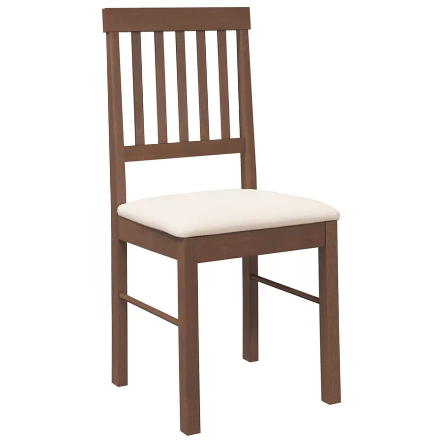 Chaises à manger coussins 2 pcs marron bois massif caoutchouc - 4