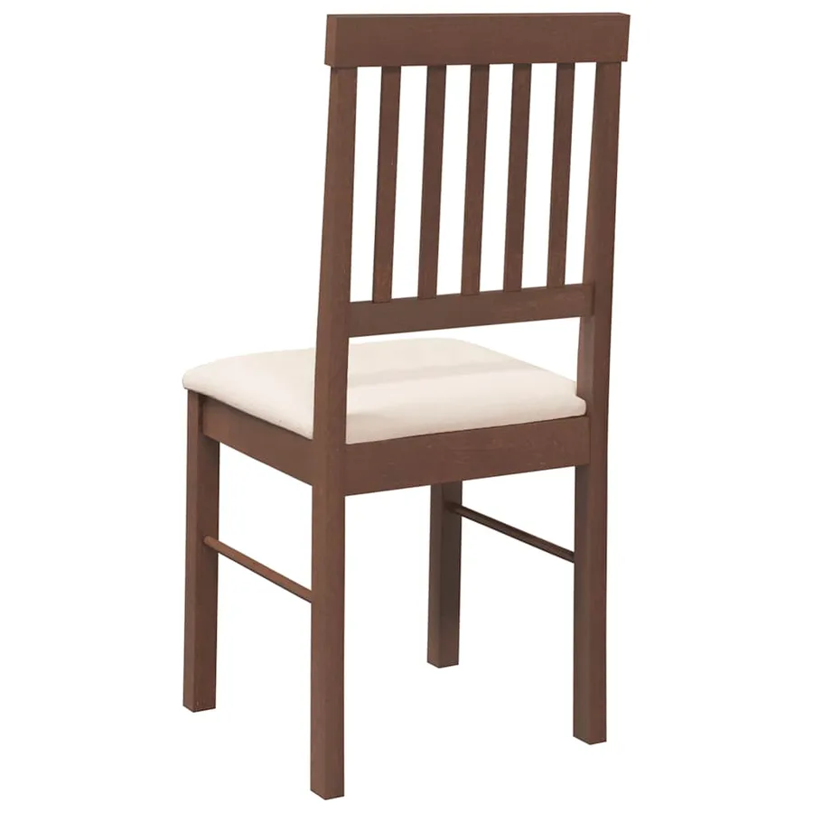 Chaises à manger coussins 2 pcs marron bois massif caoutchouc - 7