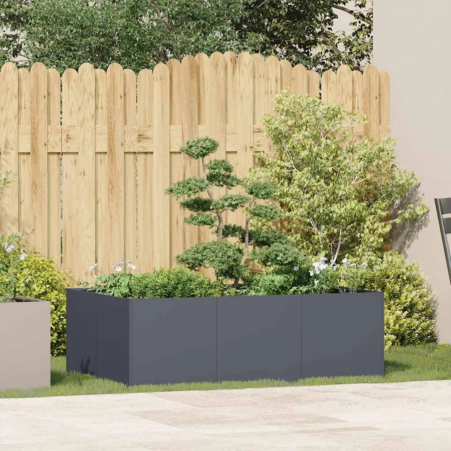 Jardinière anthracite 120x80x40 cm acier - 3