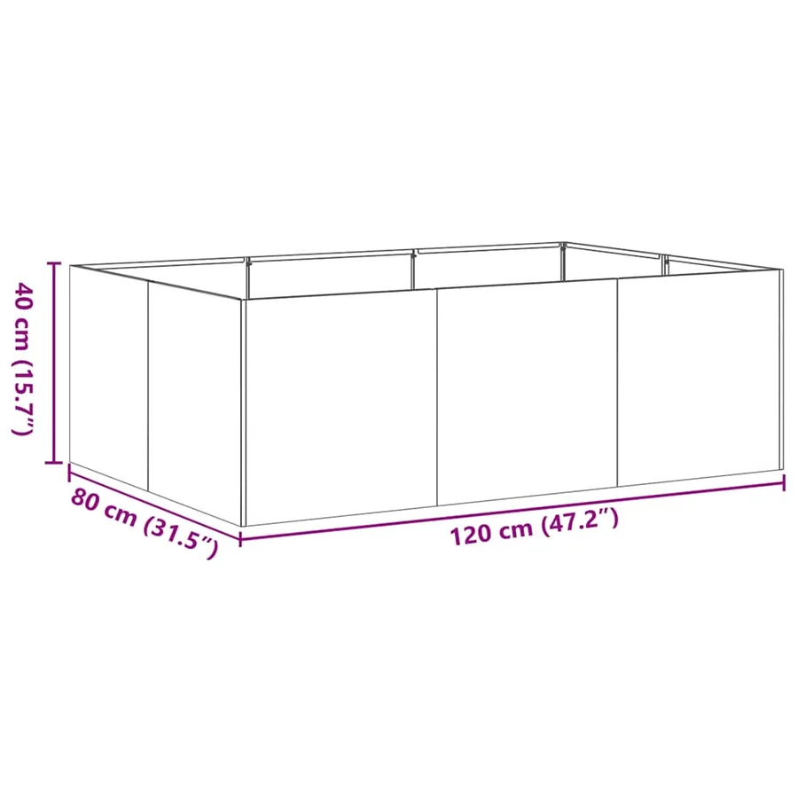 Jardinière anthracite 120x80x40 cm acier - 9