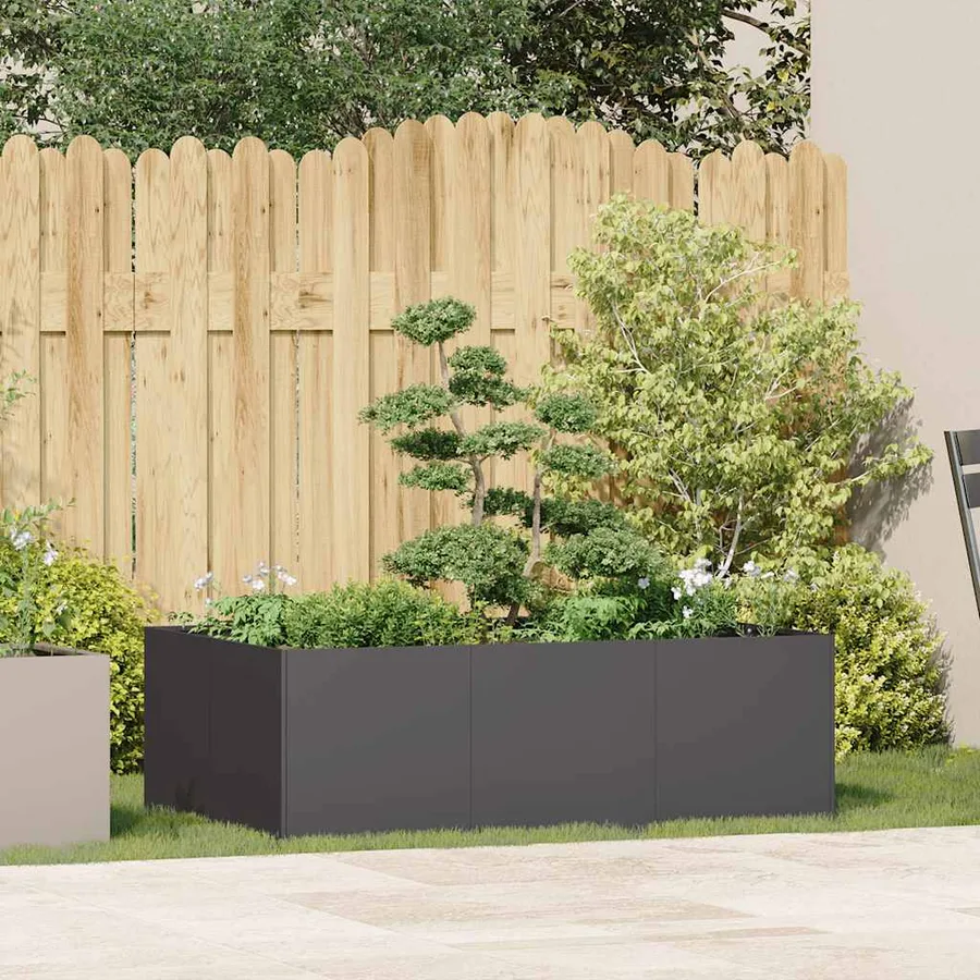 Jardinière noir 120x80x40 cm acier - 3