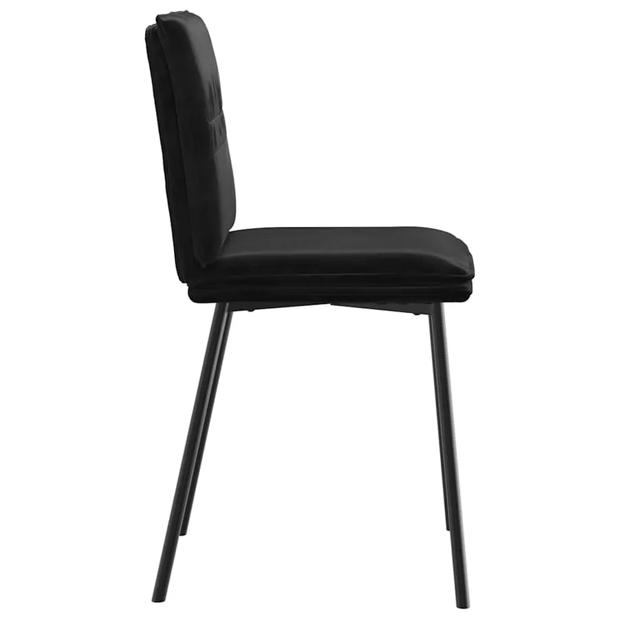 Chaises à manger lot de 2 Noir Velours - 5