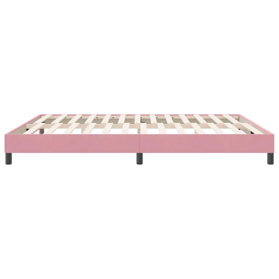 Sommier à lattes de lit sans matelas rose 180x220 cm velours - 6