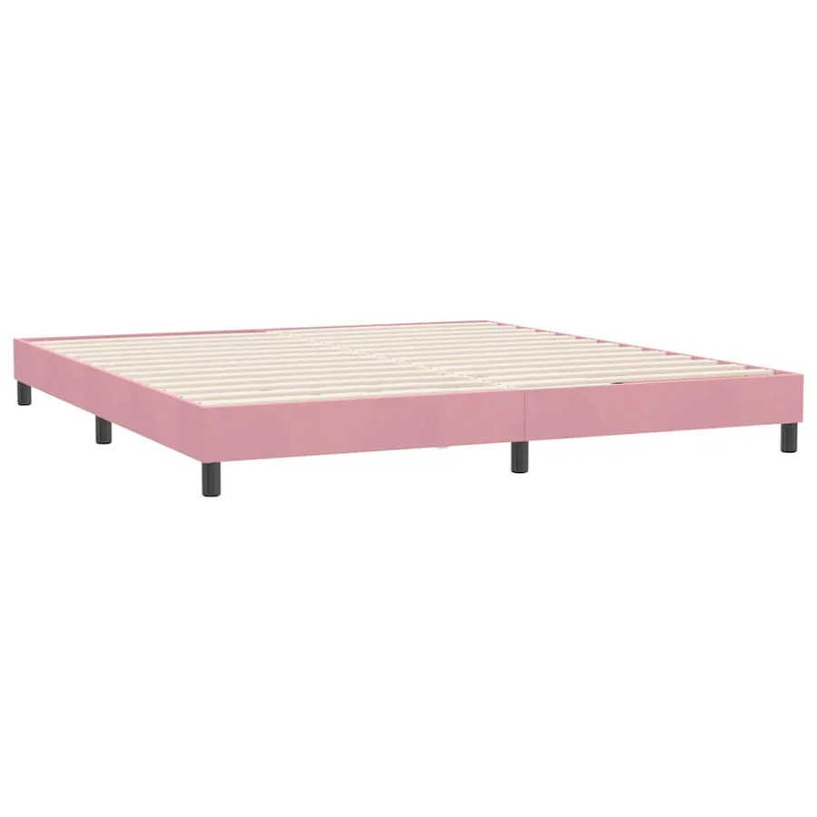 Sommier à lattes de lit sans matelas rose 180x220 cm velours - 7