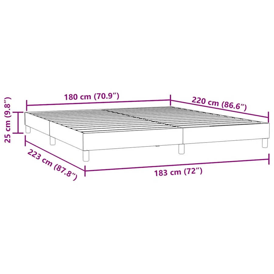 Sommier à lattes de lit sans matelas gris foncé 180x220 cm - 10