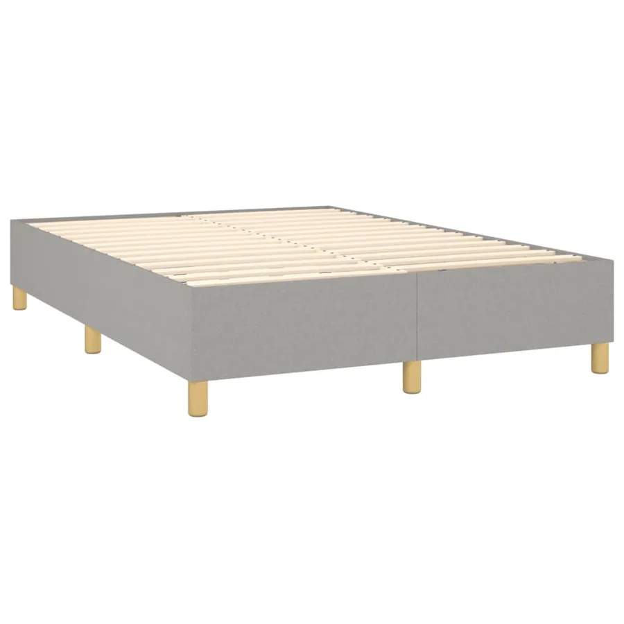 Sommier à lattes de lit et matelas et LED Gris clair 140x200 cm - 5