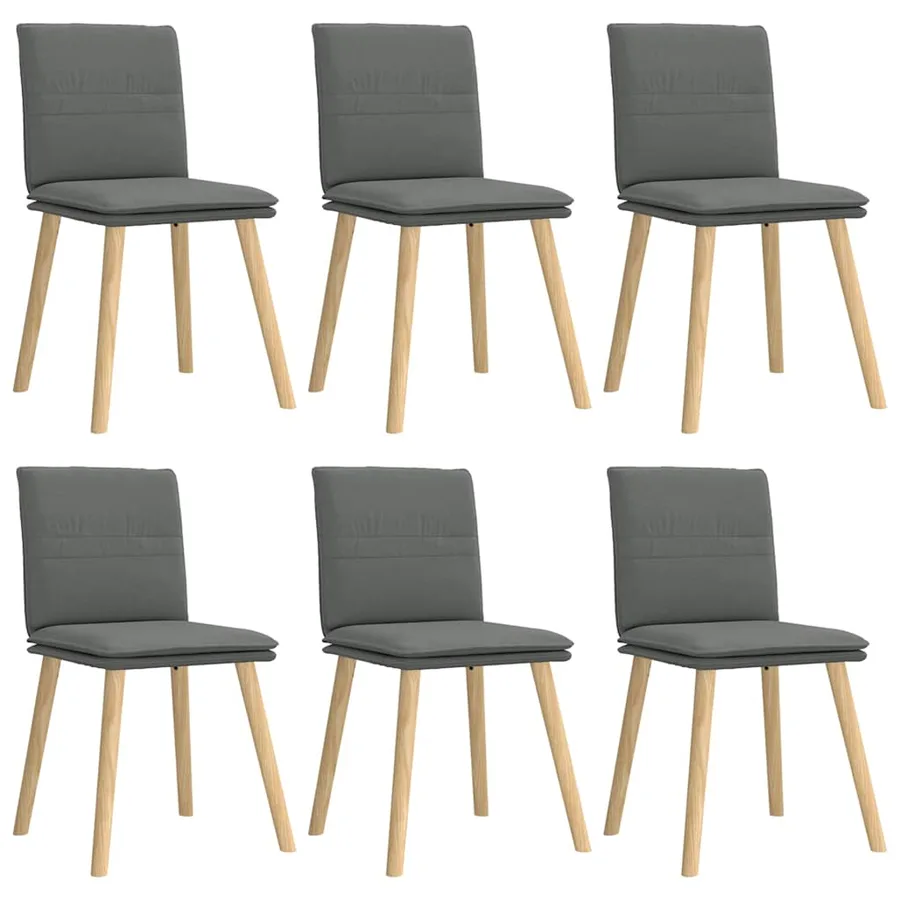 Chaises à manger lot de 6 gris foncé tissu - 2