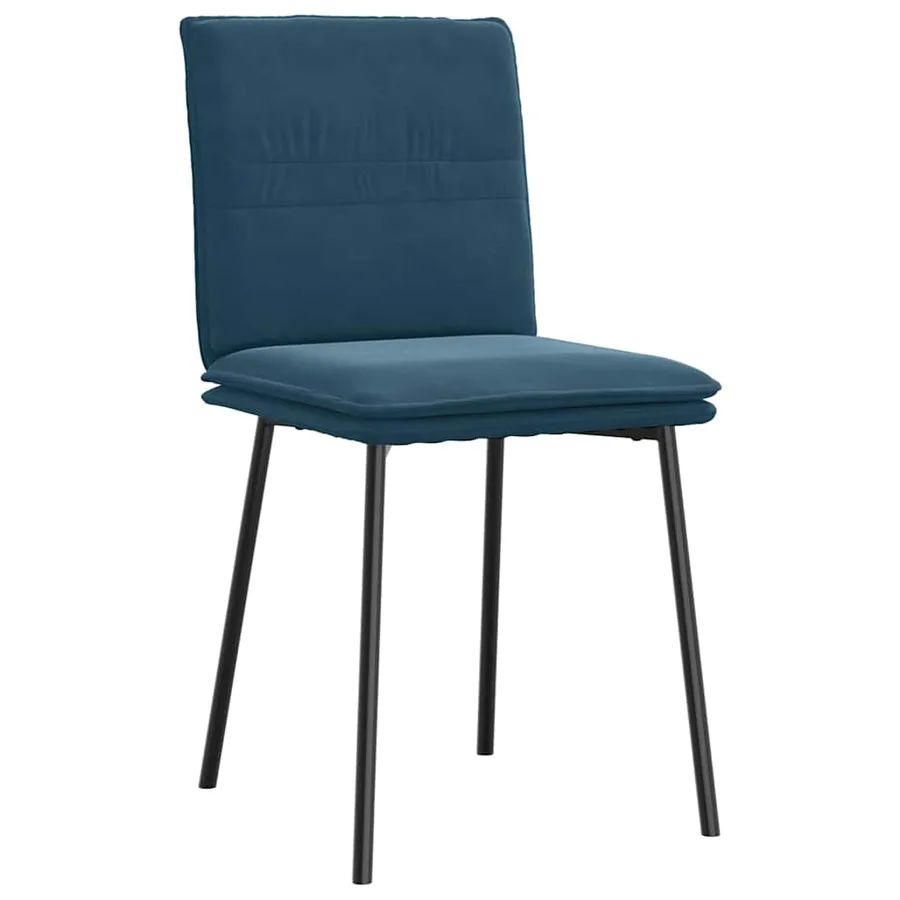 Chaises à manger lot de 4 Bleu Velours - 3