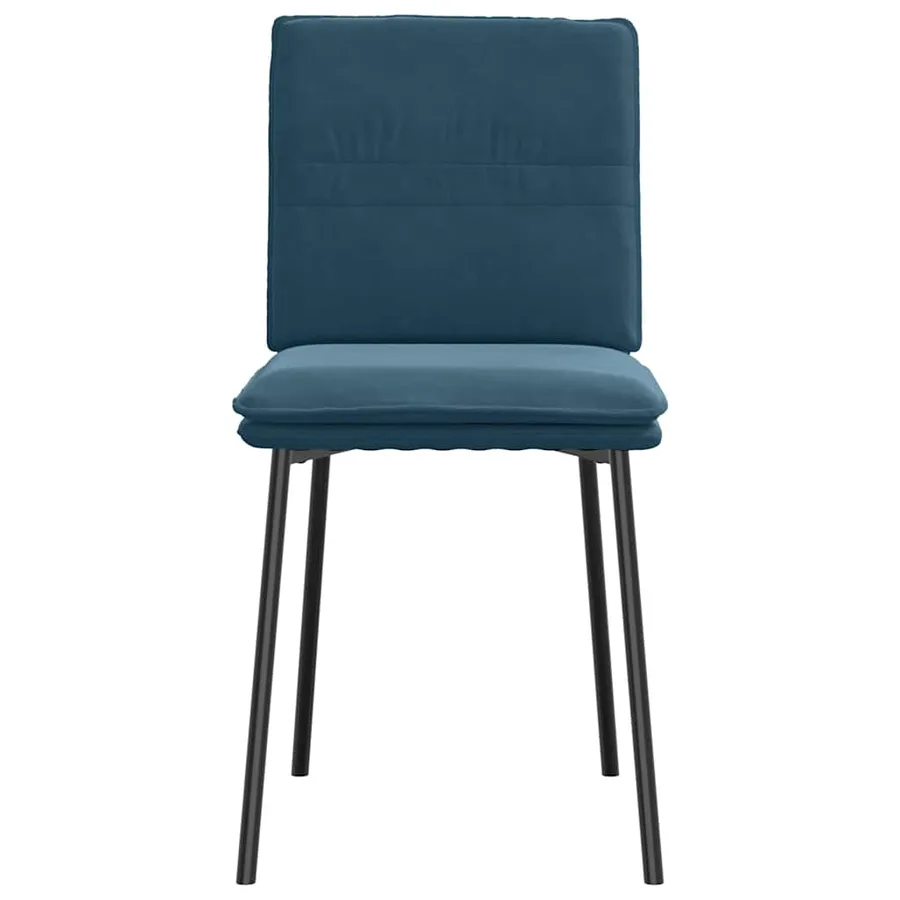 Chaises à manger lot de 4 Bleu Velours - 4