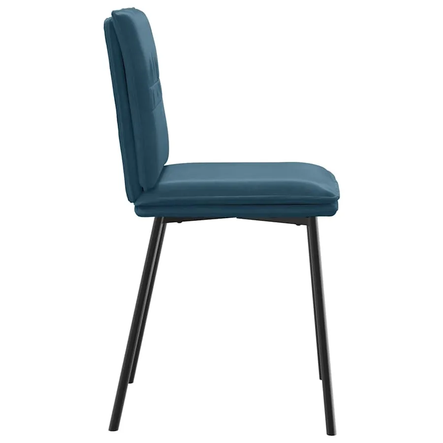 Chaises à manger lot de 4 Bleu Velours - 5