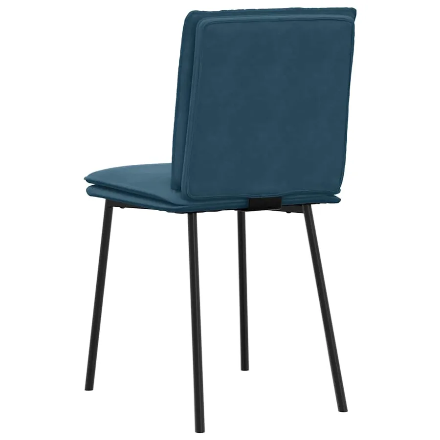 Chaises à manger lot de 4 Bleu Velours - 6