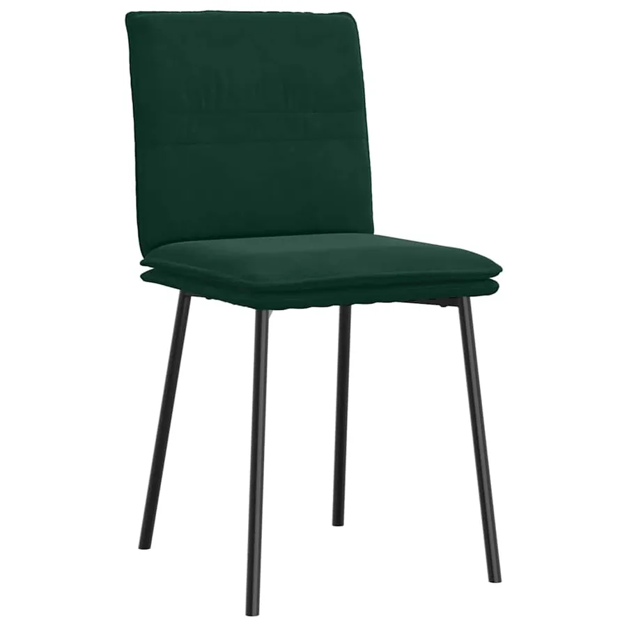 Chaises à manger lot de 2 Vert foncé Velours - 3