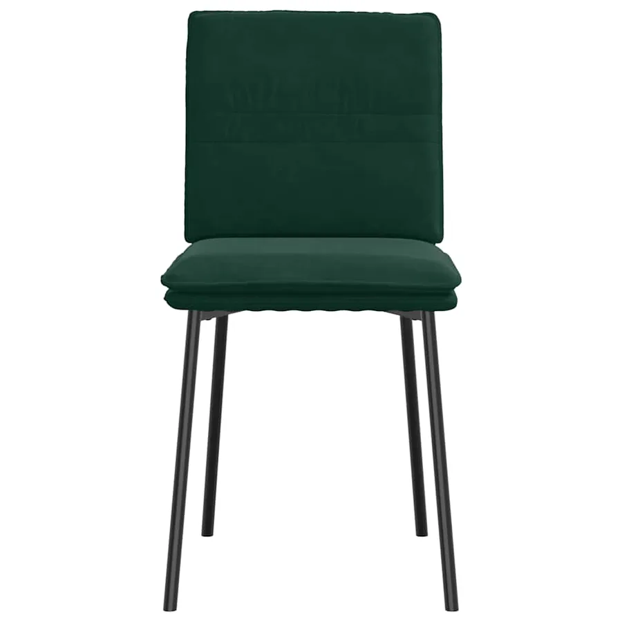 Chaises à manger lot de 2 Vert foncé Velours - 4