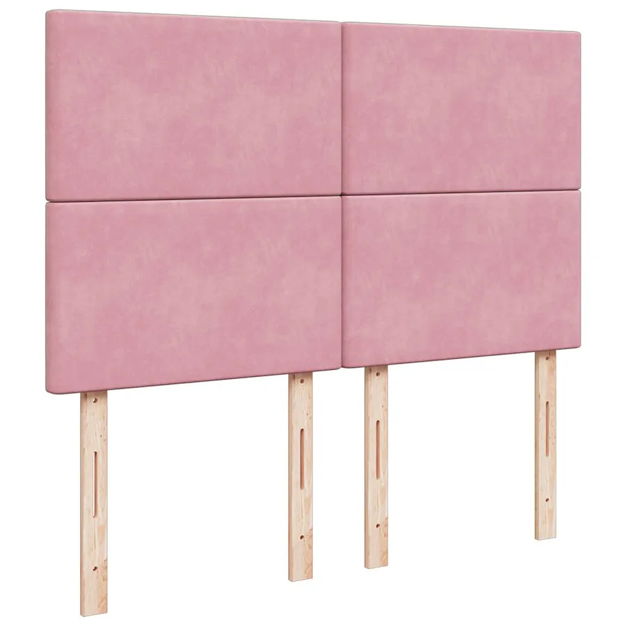 Cadre de lit ottoman avec matelas rose 140x200 cm velours - 13