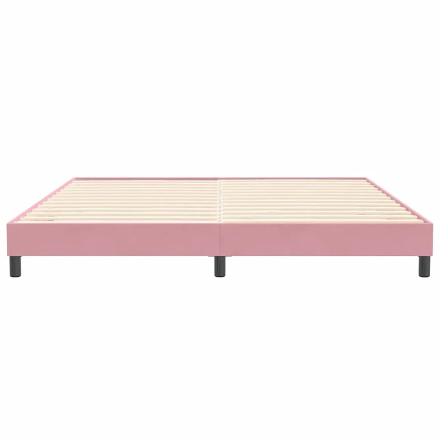 Cadre de lit sans matelas rose 200x220 cm velours - 5