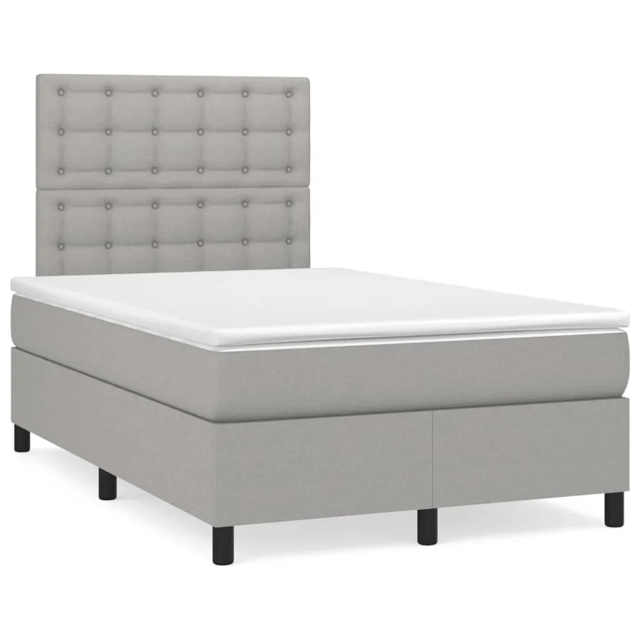 Sommier à lattes de lit avec matelas Gris clair 120x200cm Tissu - 2