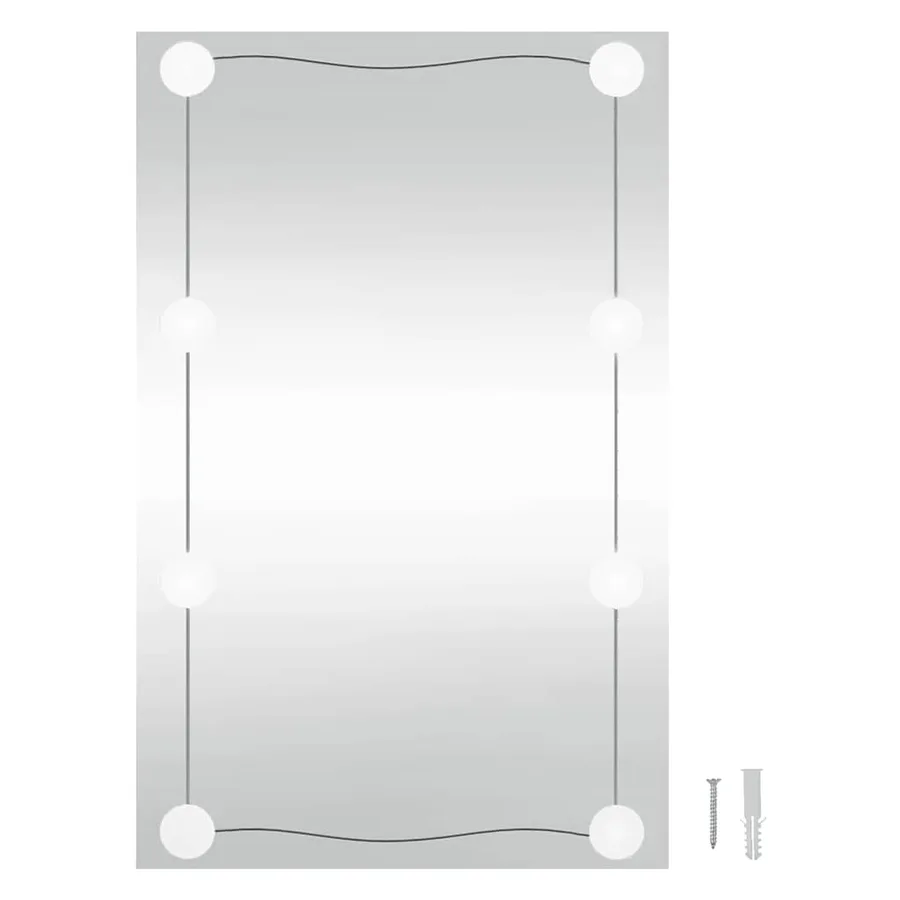 Miroir mural avec lumières LED 40x60 cm verre rectangulaire - 15