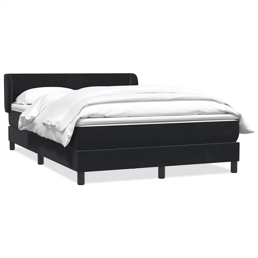 Sommier à lattes de lit avec matelas noir 160x220 cm velours - 2