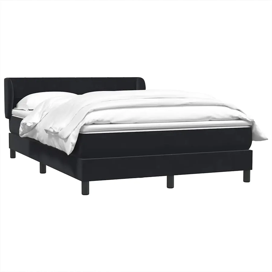 Sommier à lattes de lit avec matelas noir 160x220 cm velours - 3