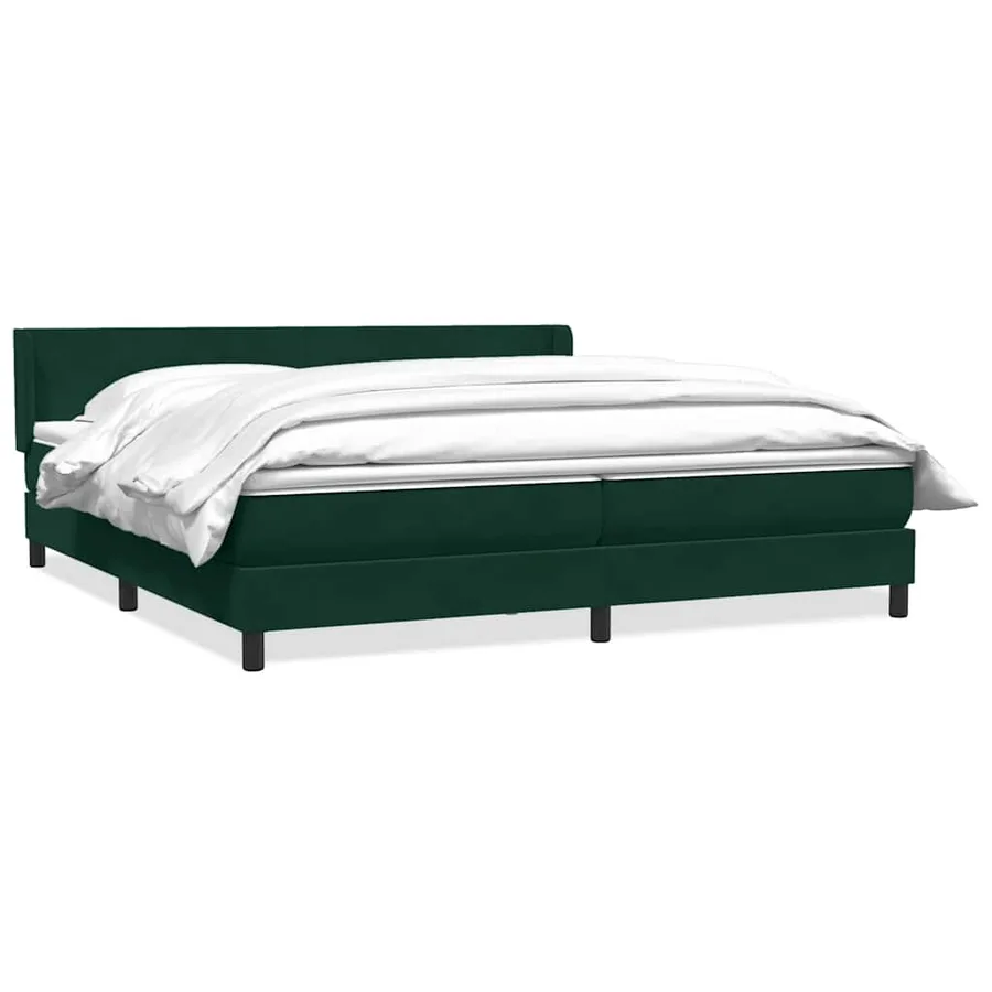 Sommier à lattes de lit et matelas vert foncé 180x220cm velours - 2