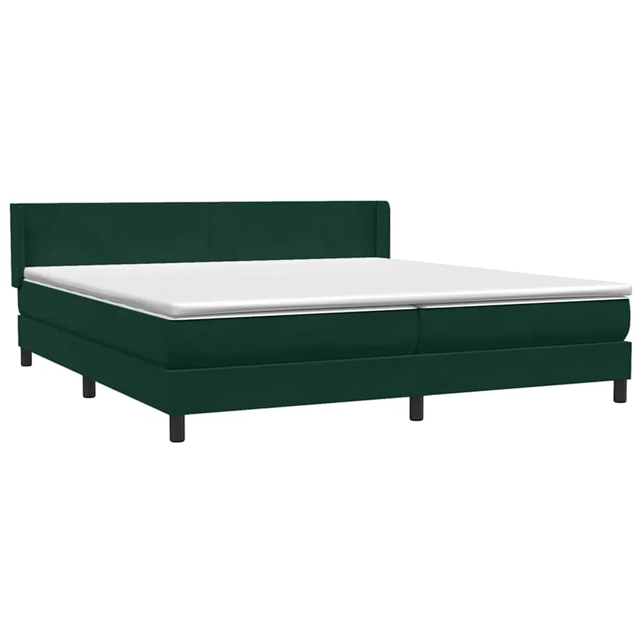 Sommier à lattes de lit et matelas vert foncé 180x220cm velours - 4