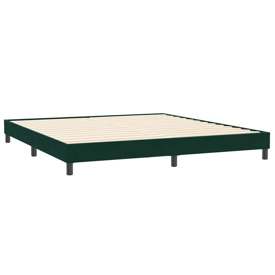 Sommier à lattes de lit et matelas vert foncé 180x220cm velours - 5