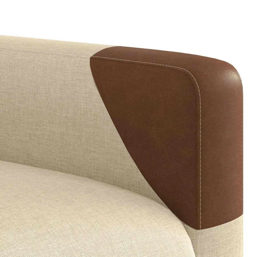 Fauteuil inclinable de massage électrique crème tissu - 11