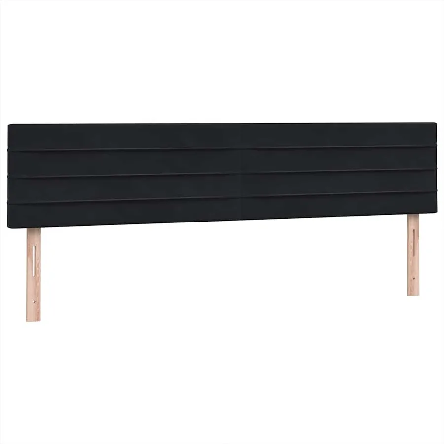 Sommier à lattes de lit avec matelas noir 180x220 cm velours - 8