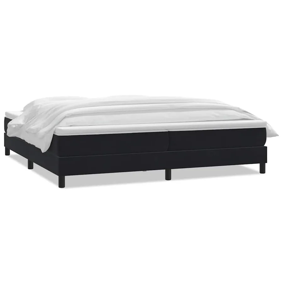 Sommier à lattes de lit avec matelas noir 180x220 cm velours - 2