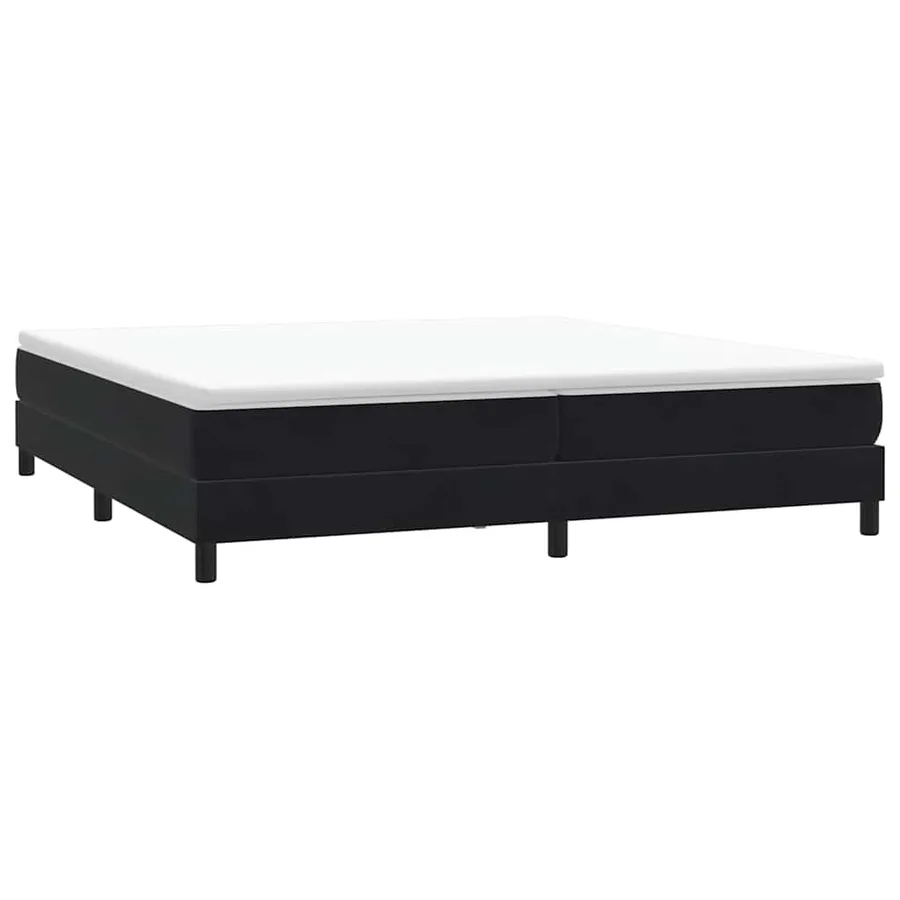 Sommier à lattes de lit avec matelas noir 180x220 cm velours - 5