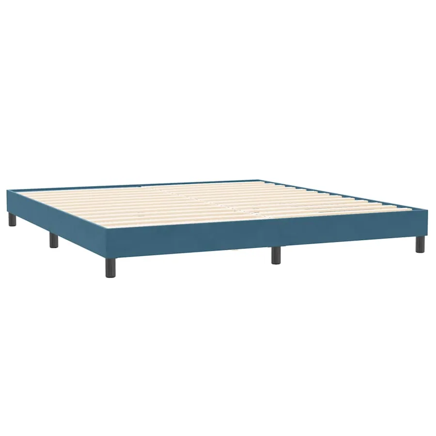 Sommier à lattes de lit et matelas bleu foncé 180x220cm velours - 5