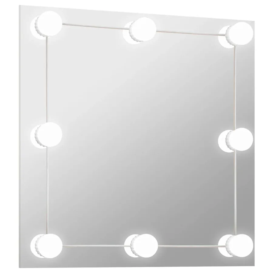 Miroir mural avec lampes LED Carré Verre - 2